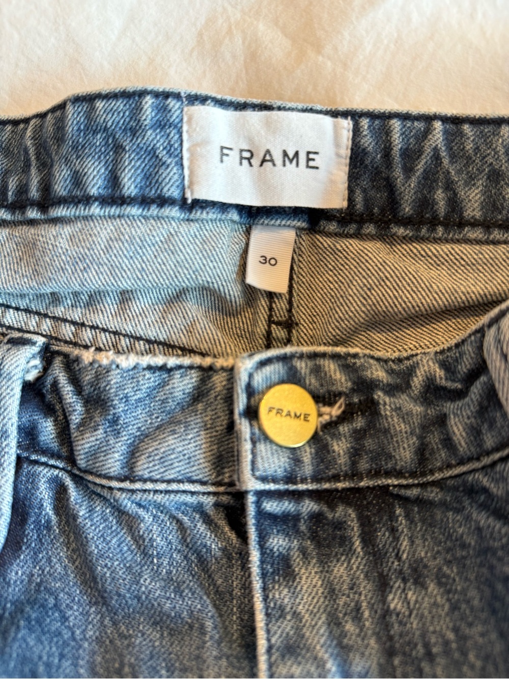FRAME Pleated Barrel Leg Jeans in Campus , Size 30 - Picture 4 of 13